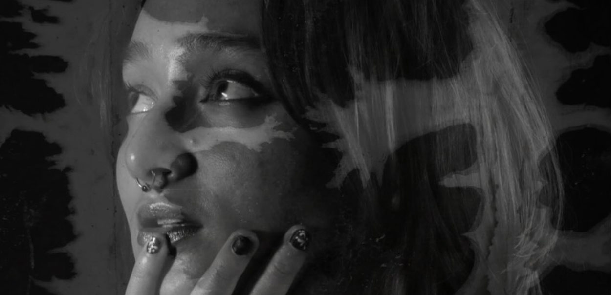 Greyscale image of woman